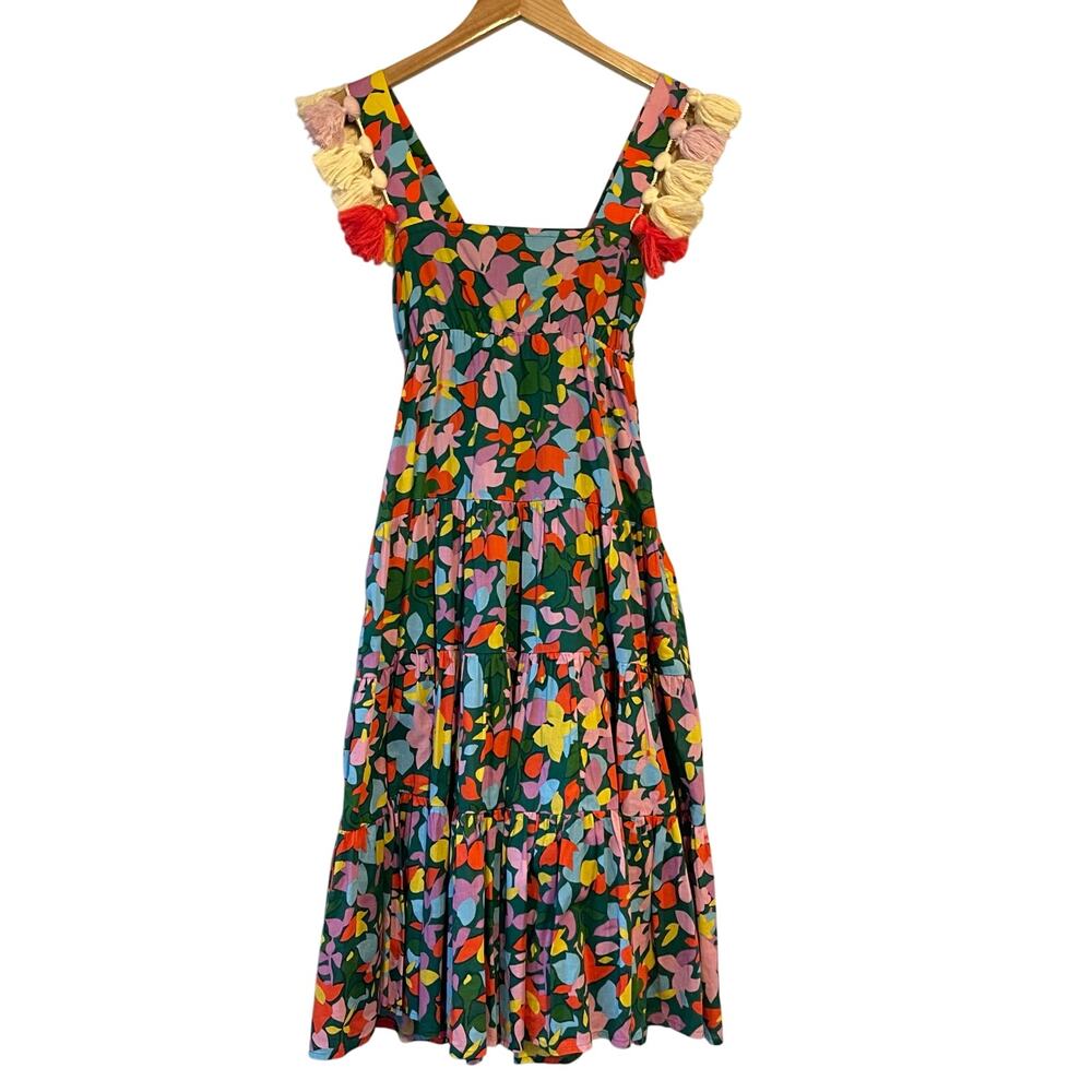 NWOT J. Crew‎ Tassel Dress Confetti Floral Midi Dress Size XXS - Picture 5 of 9